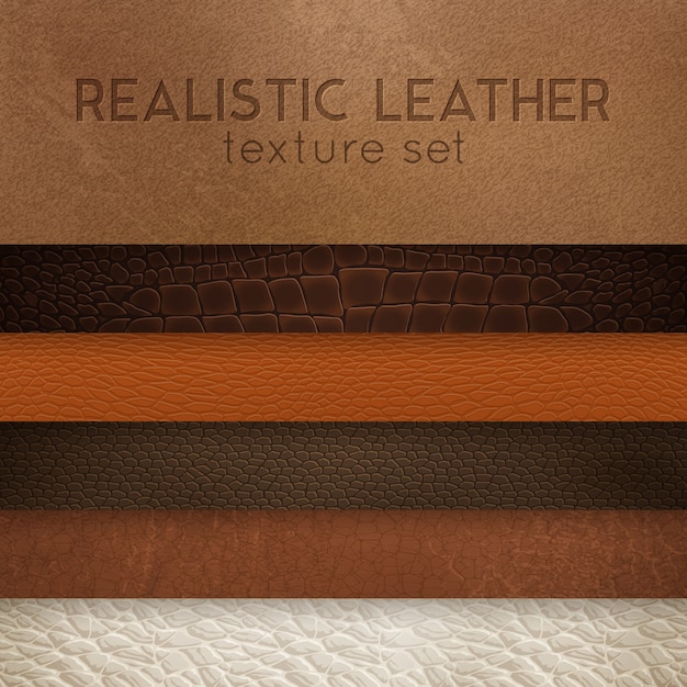 Leather Texture Realistic Samples Set