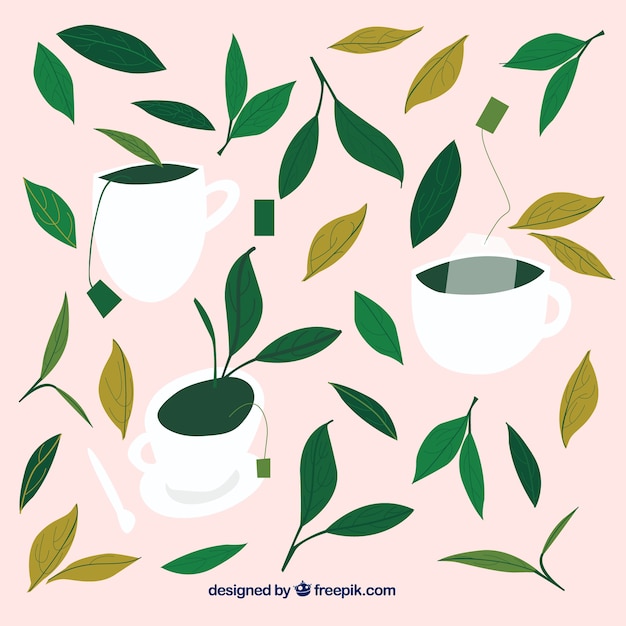 Leaves background to prepare tea