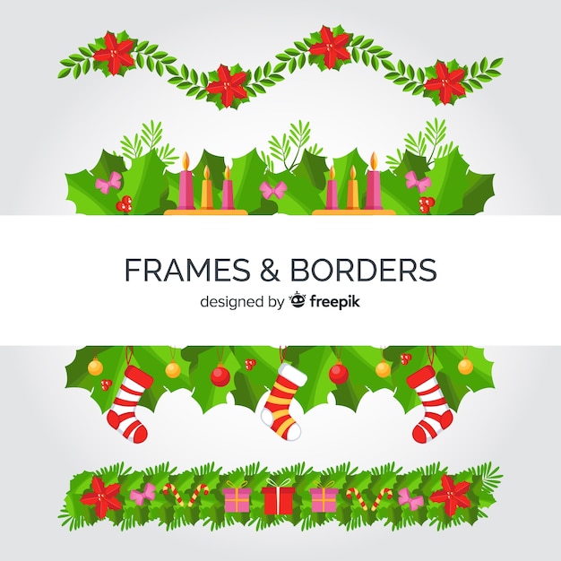 Leaves christmas frames and borders collection