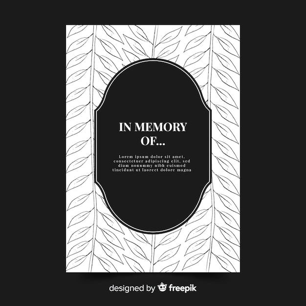 Leaves funeral card template