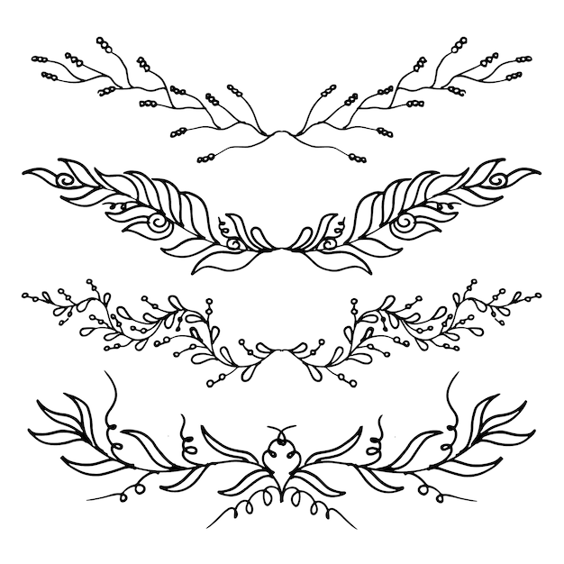 Free vector leaves ornaments collection