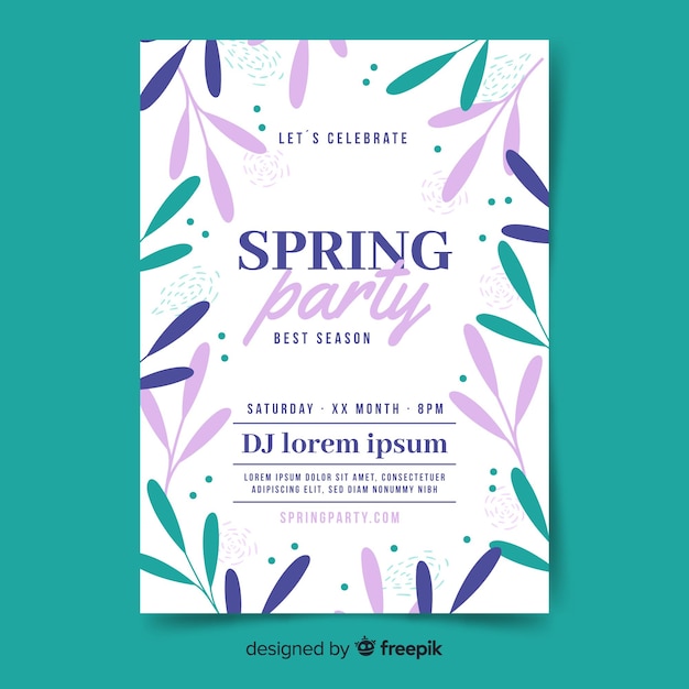 Leaves spring party poster