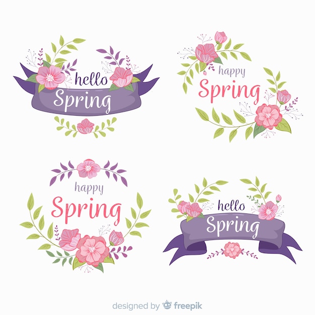 Leaves spring wreaths collection