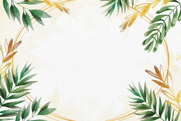 Leaves wallpaper with metallic foil style