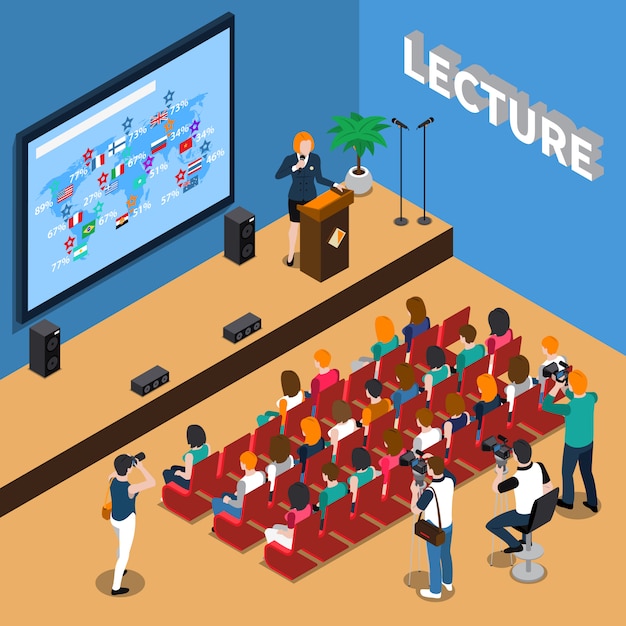 Lecture Isometric illustration