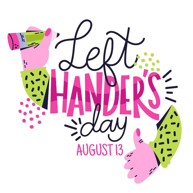 Free Vector left handers day drawn