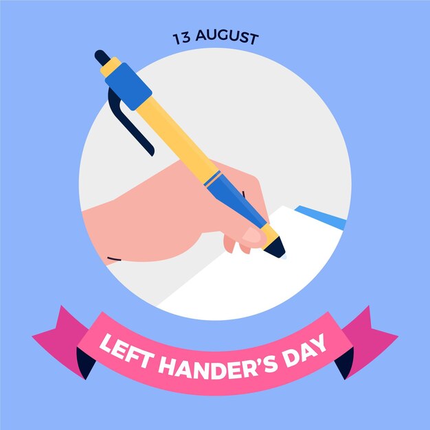 Left handers day in flat design