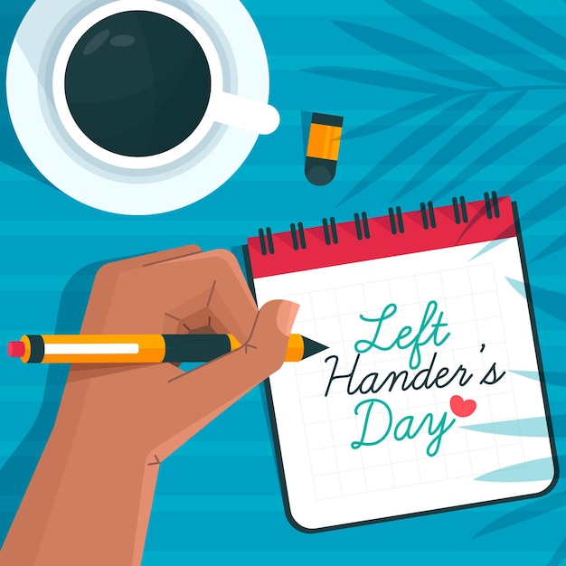 Free Vector left handers day in flat design