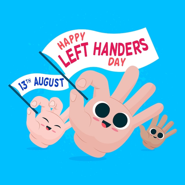 Free Vector left handers day in flat design