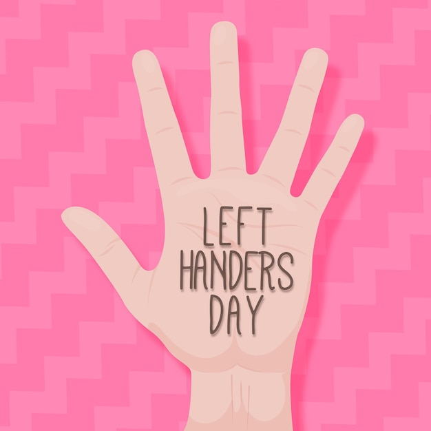 Left handers day in flat design