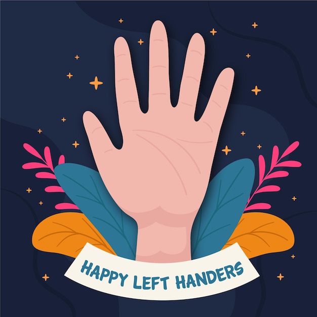 Left handers day in flat design