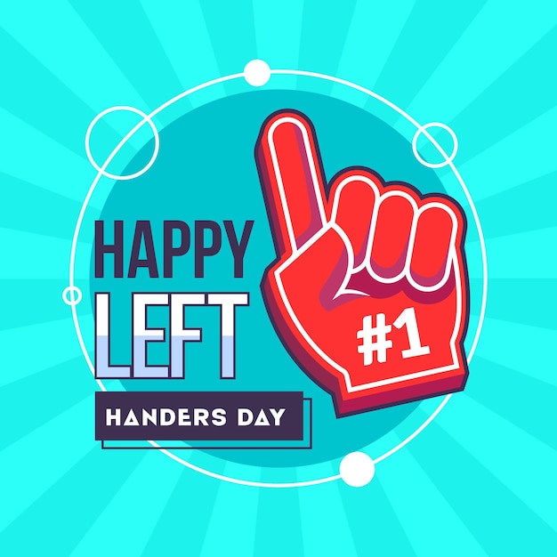 Left handers day with greeting