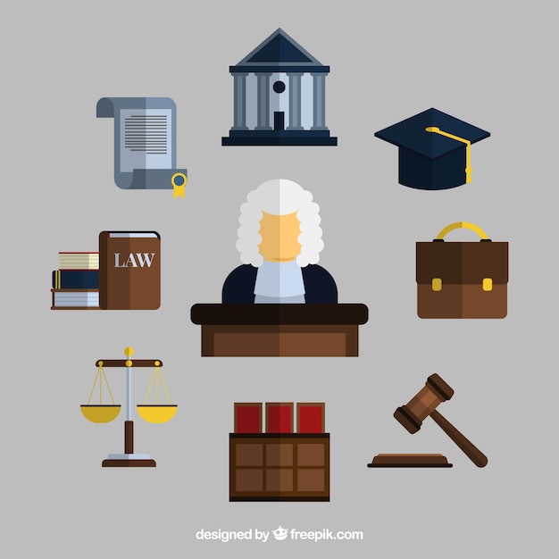 Free Vector legal elements collection with flat design