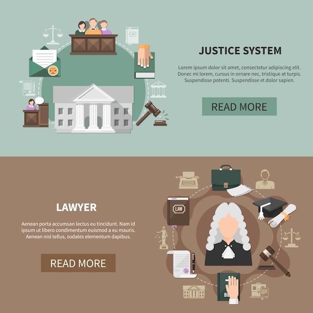 Free Vector legal system banner collection