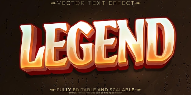 Free Vector legend text effect editable kingdom and pirate text style