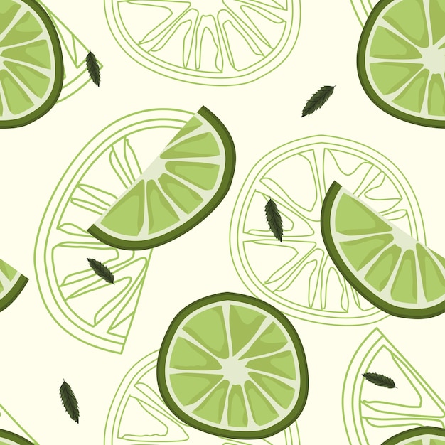 Lemon citrus fruits pattern