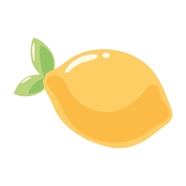 lemon and leaf icon isolated