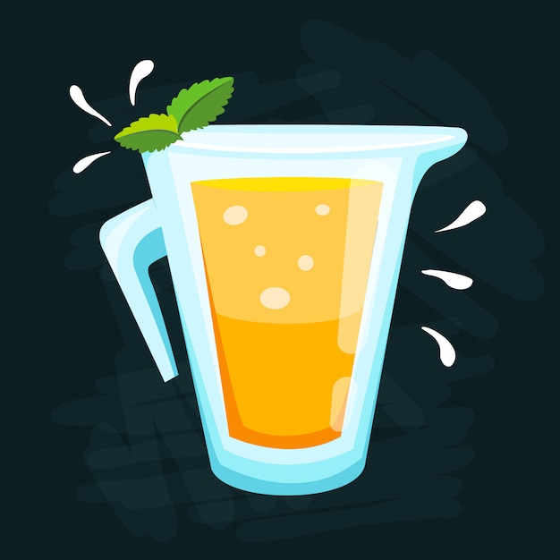 Lemon and lime lemonade. Lemonade green illustration