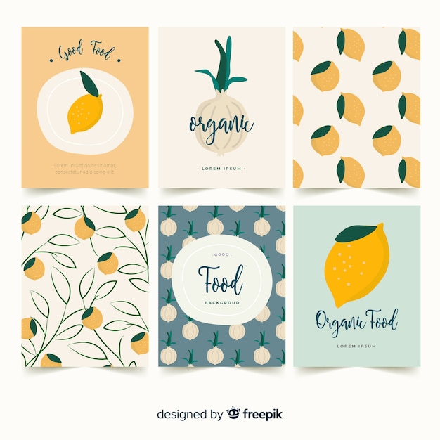 Lemon and onion card set