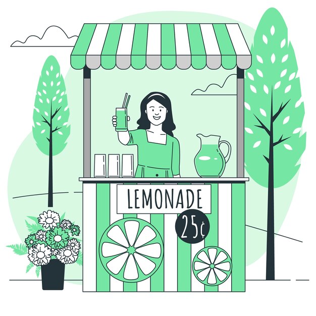 Lemonade stand concept illustration