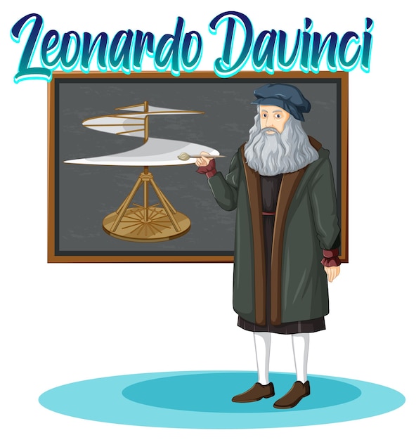 Leonardo Davinci character in cartoon style