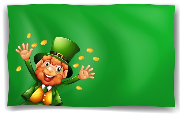 Free Vector leprechaun character on green background