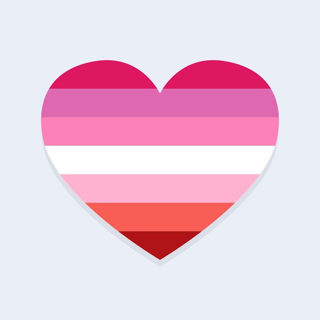 Lesbian Flag in Heart Shape