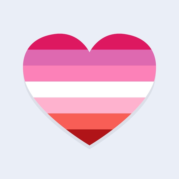 Lesbian Flag in Heart Shape