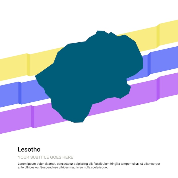 Lesotho map design with white background vector