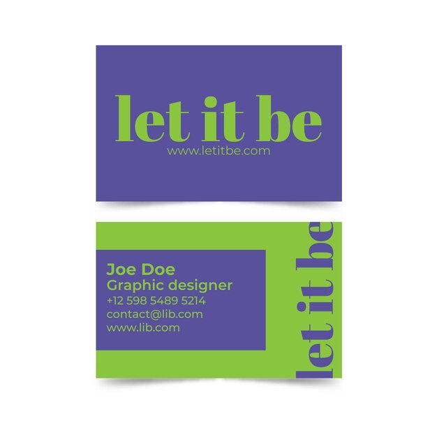 Let it be business card template