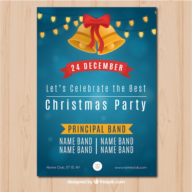 Free vector let's celebrate the best christmas party!