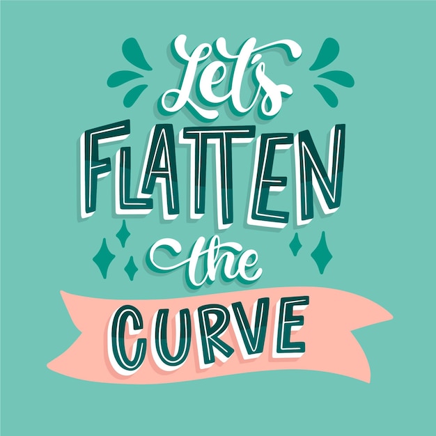 Free Vector let's flatten the curve lettering