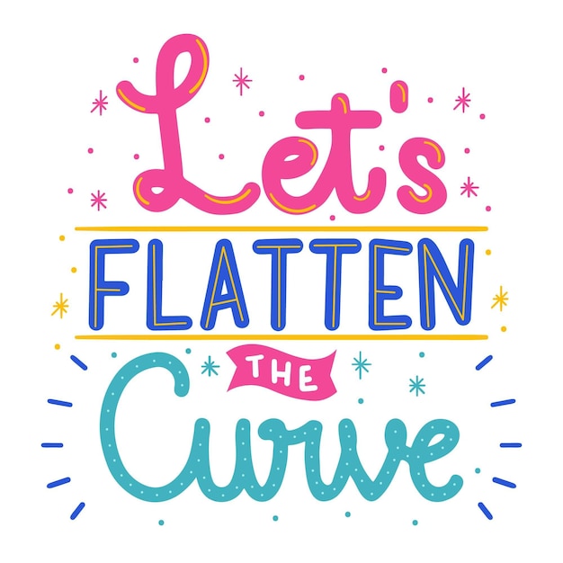 Free Vector let's flatten the curve lettering