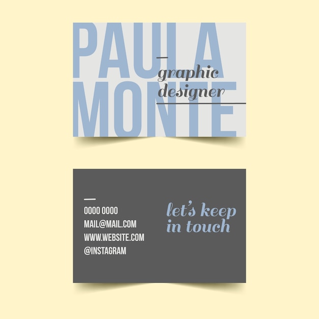 Free vector let's keep in touch business card template