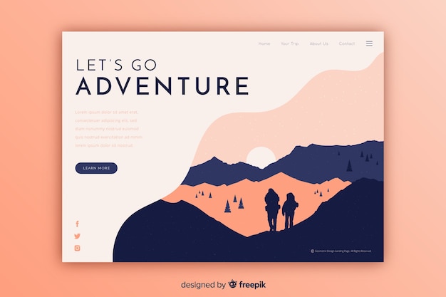 Let us go adventure landing page