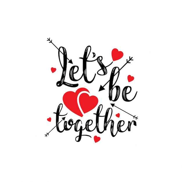 Free Vector lets be together stylish