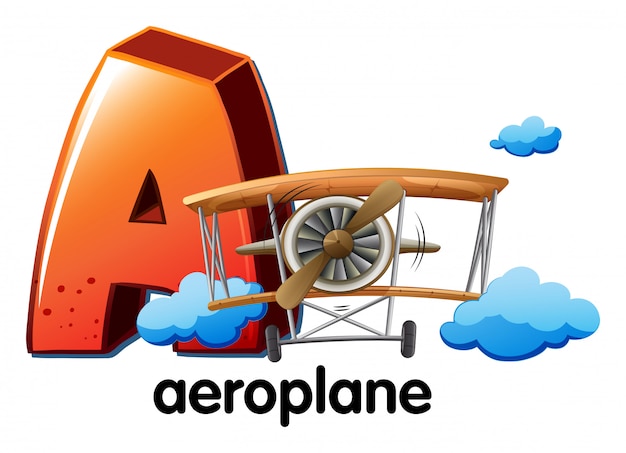 Free Vector a letter a for aeroplane