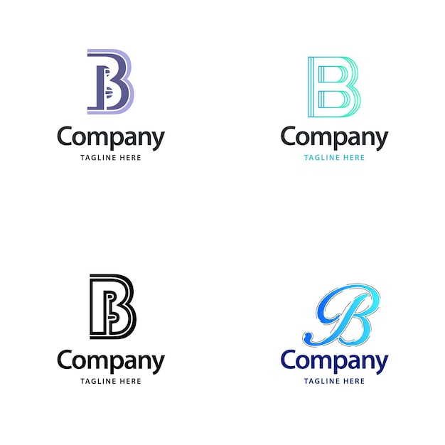 Free Vector letter b big logo pack design creative modern logos design for your business vector brand name illustration