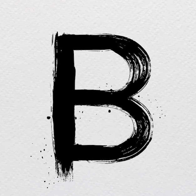 Free Vector letter b brush stroke hand drawn vector font style