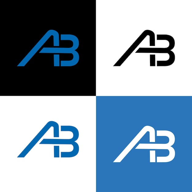 Free Vector letter a b creative logo design