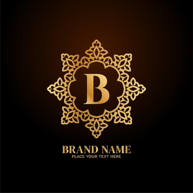 Free vector letter b luxury brand logo elegant