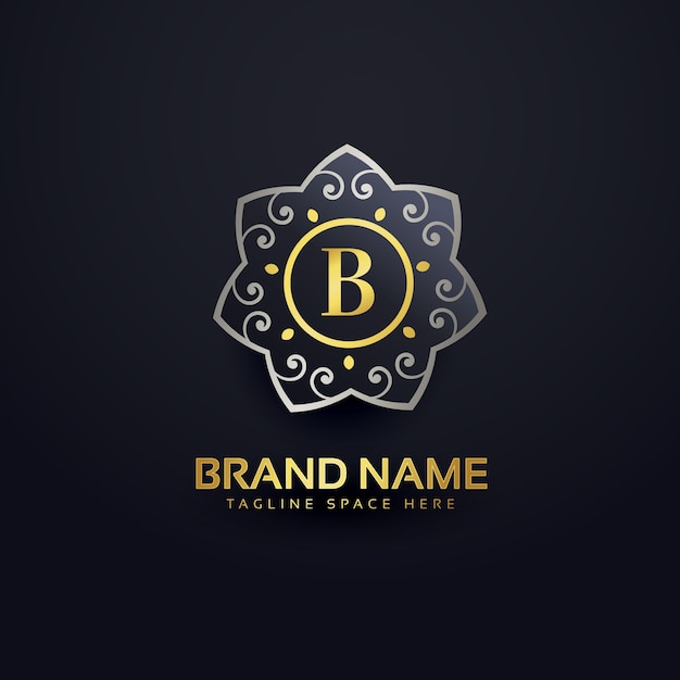 Free Vector letter b luxury logo