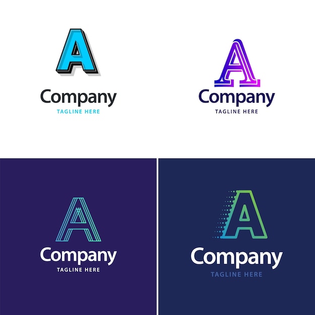 Free Vector letter a big logo pack design creative modern logos design for your business vector brand name illustration