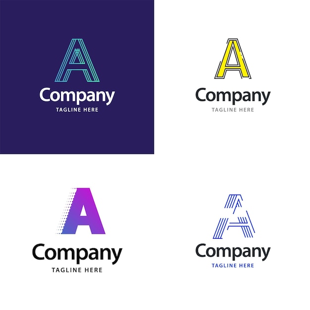 Free Vector letter a big logo pack design creative modern logos design for your business vector brand name illustration