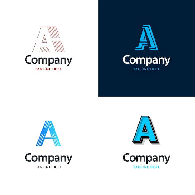 Free Vector letter a big logo pack design creative modern logos design for your business vector brand name illustration