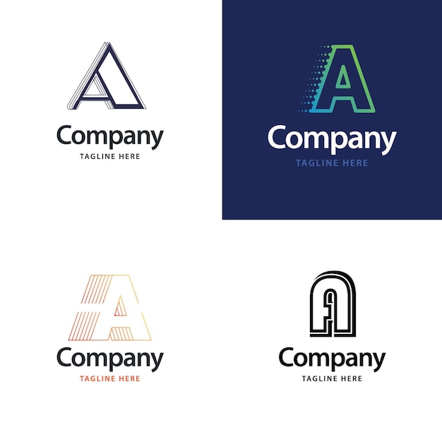 Free Vector letter a big logo pack design creative modern logos design for your business vector brand name illustration