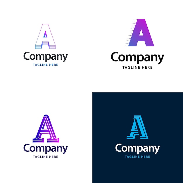 Free Vector letter a big logo pack design creative modern logos design for your business vector brand name illustration