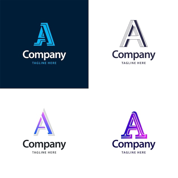 Free Vector letter a big logo pack design creative modern logos design for your business vector brand name illustration