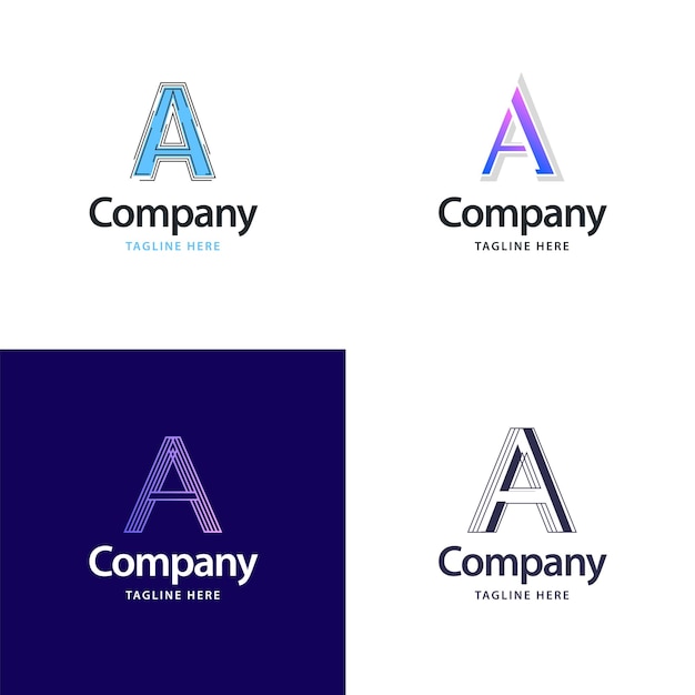 Free Vector letter a big logo pack design creative modern logos design for your business vector brand name illustration