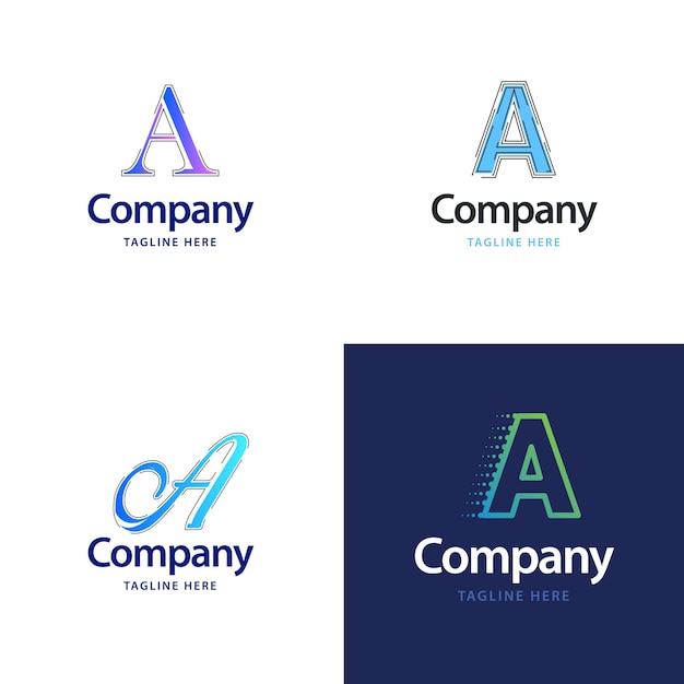 Free Vector letter a big logo pack design creative modern logos design for your business